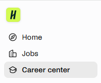 Handshake Career Center Menu, Highlighting "Career Center" Tab