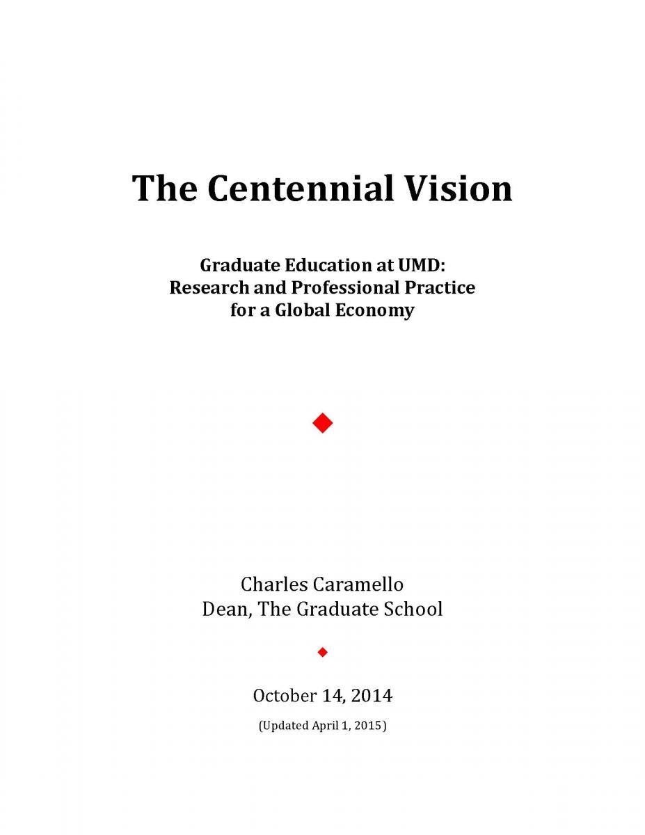 Cover of the Centennial Vision publication