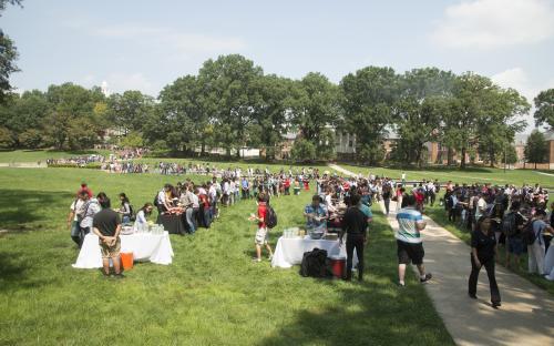 people on grass