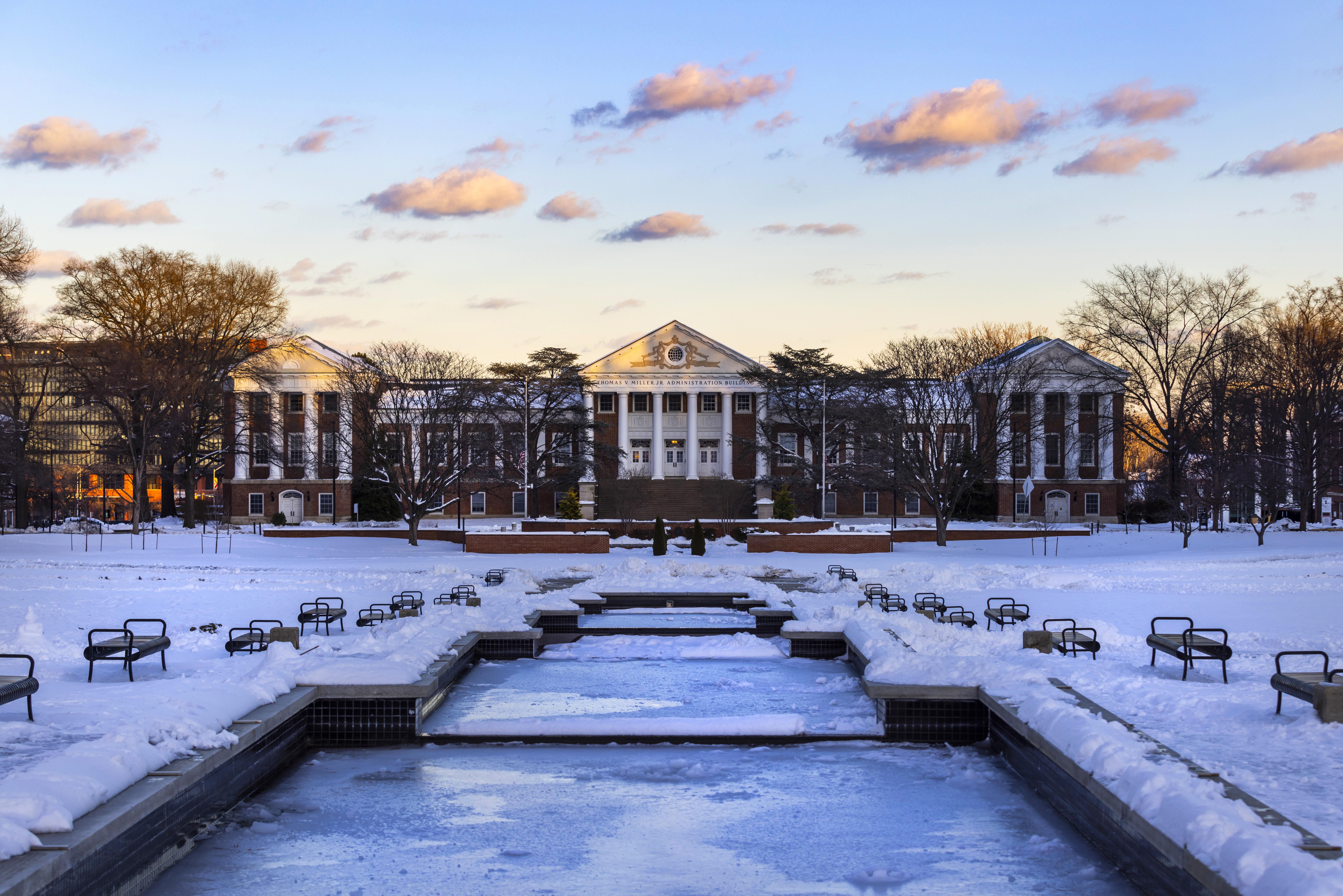 Campus with snow
