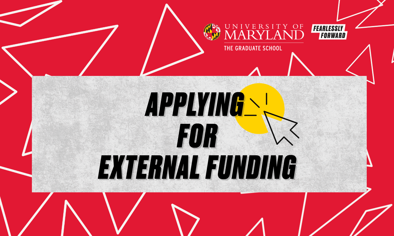 External Funding Red background with white triangles